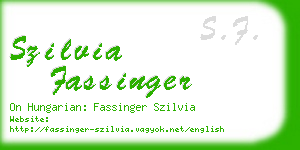 szilvia fassinger business card